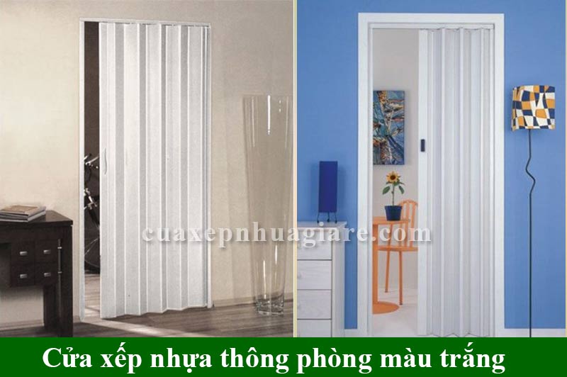 cửa xếp nhựa màu trắng cửa thông phòng