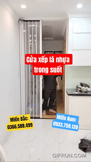 cửa xếp lá nhựa trong suốt ngăn lạnh ngăn phòng