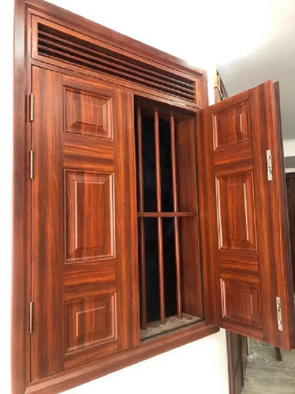 cửa thép vân gỗ cửa sổ 2 cánh