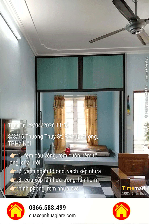 vách ngăn tổ ong phòng ngủ có fix cố định